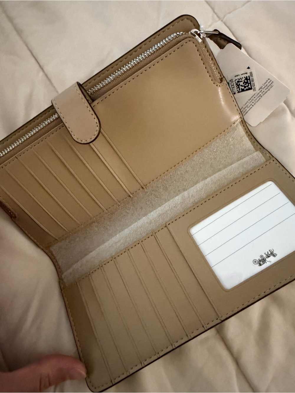 Coach Zip-Around Leather Wallet in Tan - Picture 6 of 8